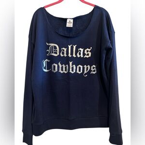 PINK Victoria's Secret Vintage Navy Dallas Cowboys Sweatshirt Size Large